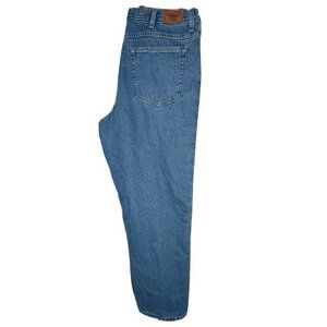 LL Bean Men's 38 x 30 Relaxed‎ Fit Flannel Lined Straight Leg Denim Blue Jeans